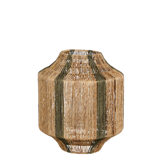 Liliano lantern made of jute, dark green - H36 x Ø30 cm