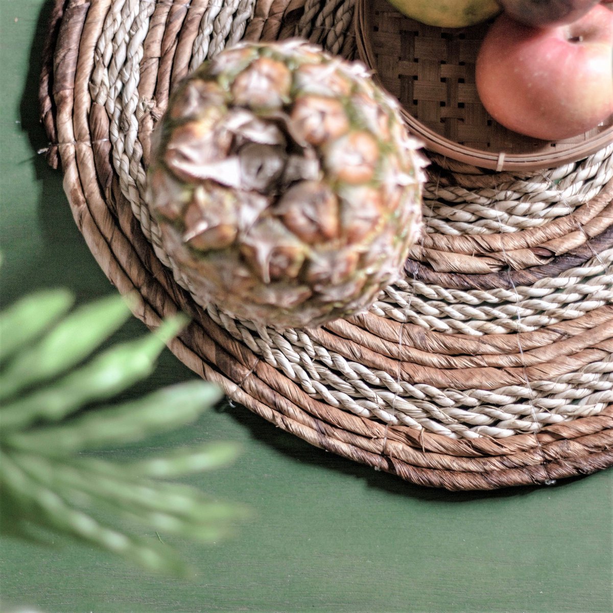 Tischset (4er- oder 6er-Set) MATARAM | Boho Tischset rund aus Bananenfaser & Seegras 38 cm