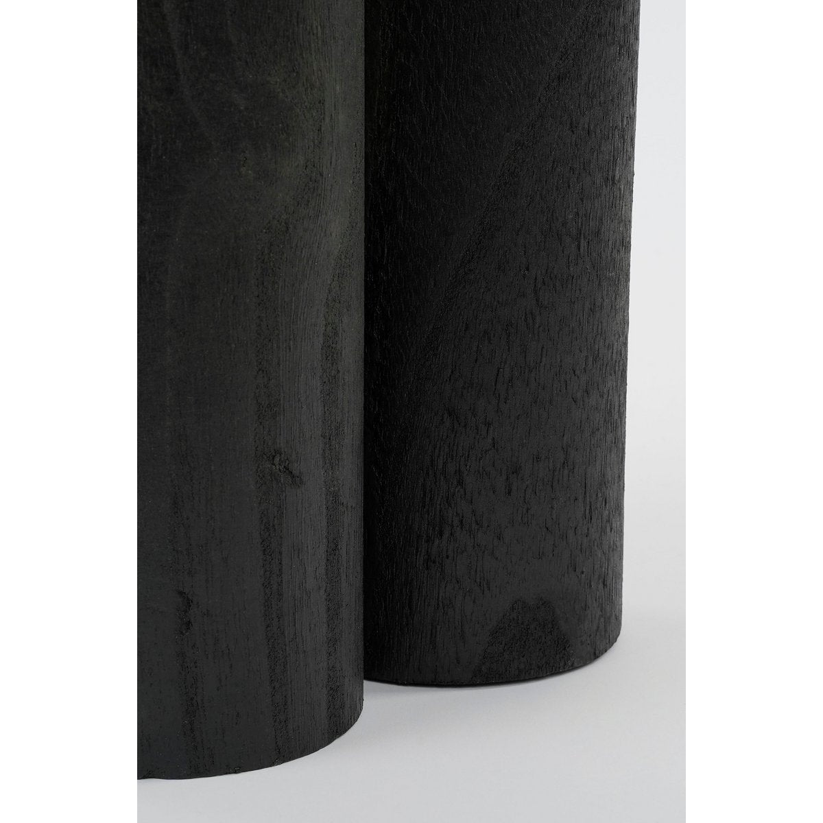 Latty side table, paulownia wood, black - H50 x Ø30 cm