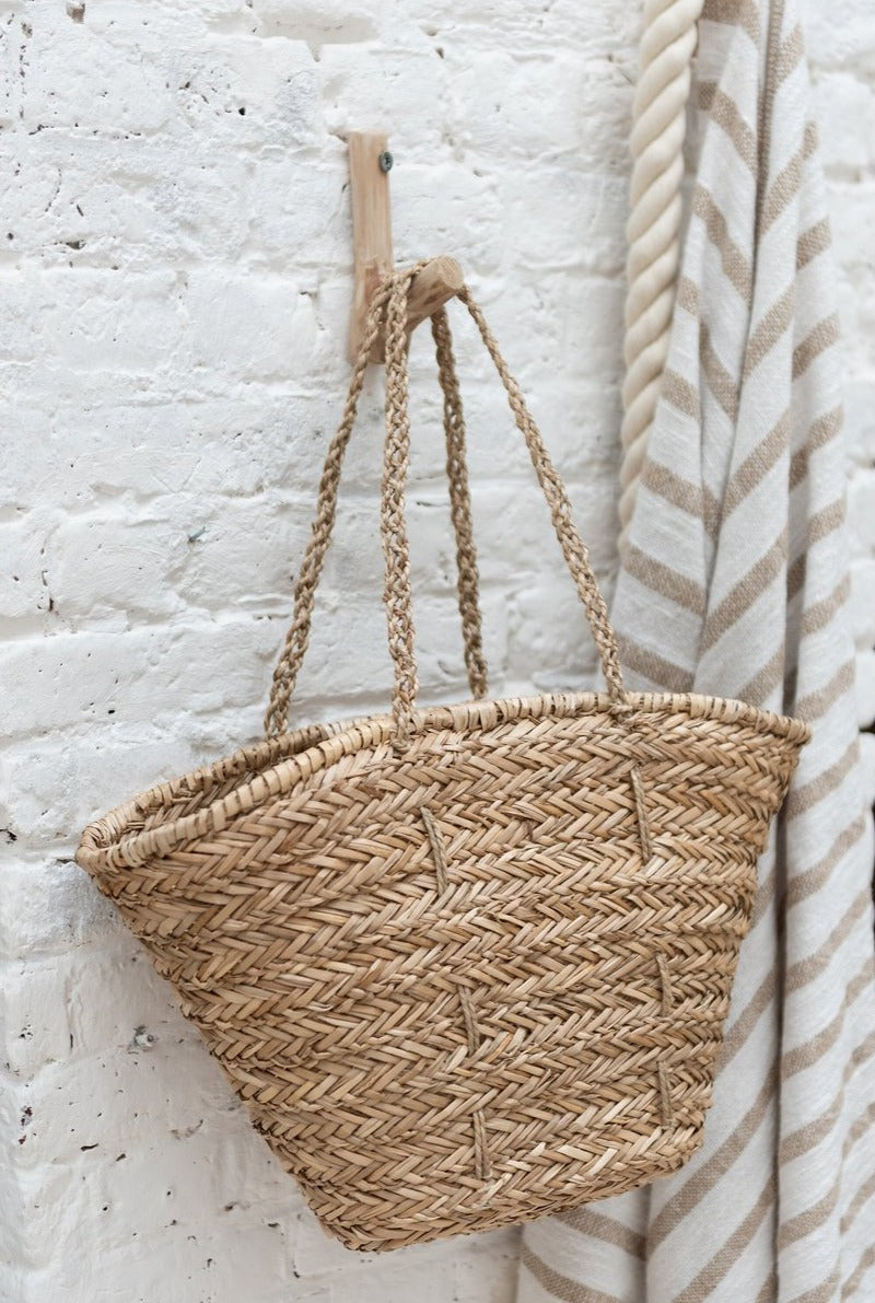 Beach bag "Beach" with long handles - natural