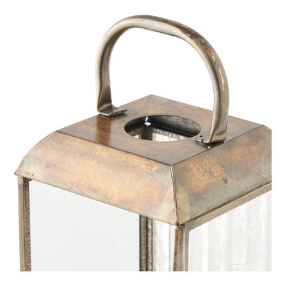 Laterne 'Herslev' - Glas/Metall, Antikmessing-Optik, 12x12x49 cm