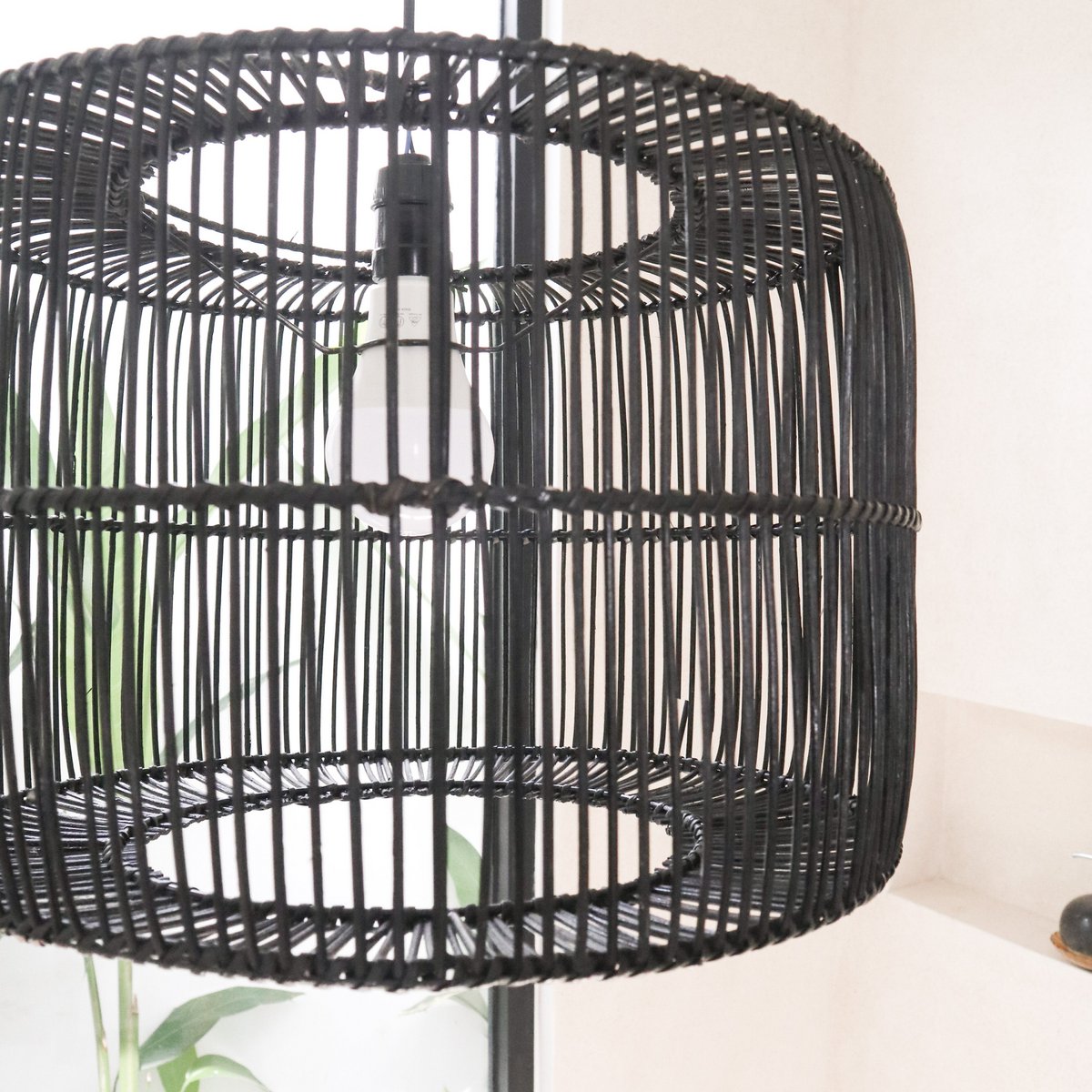 Lampshade, Black Rattan Pendant Light LIKU (2 Sizes)