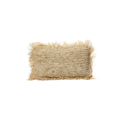 Raffia Kissenbezug, Bast mit Fransen - 30x50