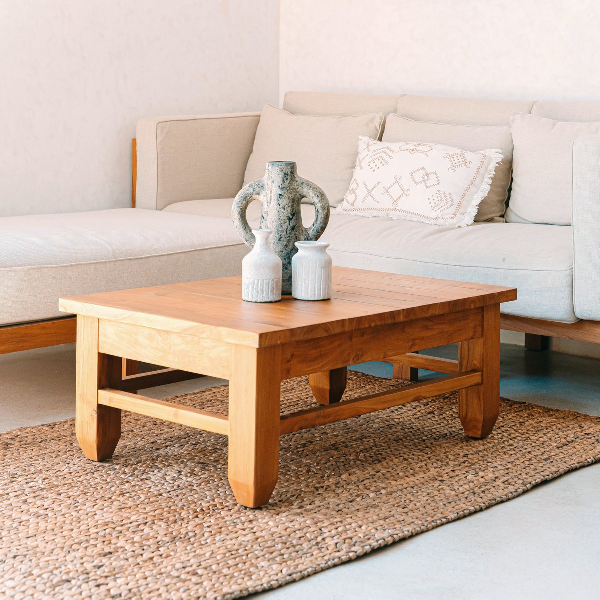 Teppich 'Sawah' aus Naturfasern - handgewebte Bodenmatte, Wasserhyazinthe