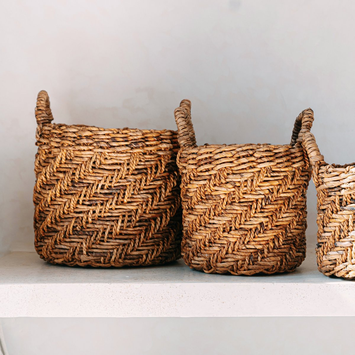 Boho plant basket 'Rinjani' - decorative basket made of banana fibers (3 sizes)