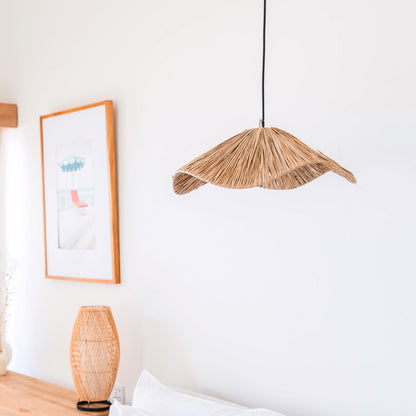 Large Raffia Ceiling Light, Handmade Raffia Lampshade TAMPAH (Ø 53 cm)