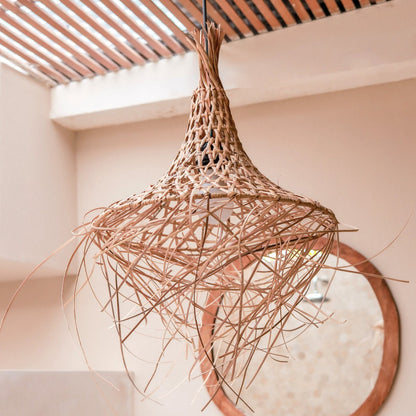 Bamboo lampshade with tassels, pendant light GILI