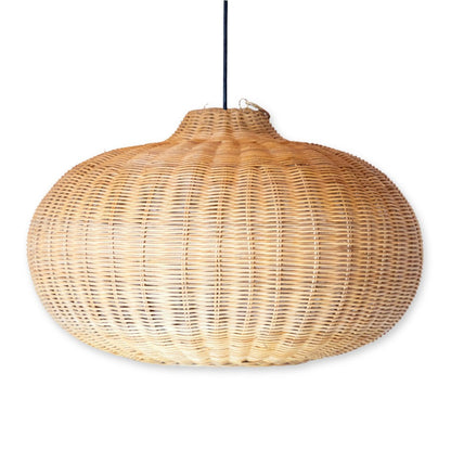 Großer Rattan-Lampenschirm, handgefertigt - Hängelampe (Ø 56 cm) ANJANI