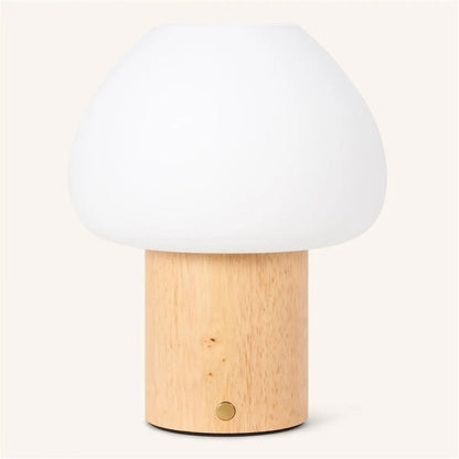 Wooden table lamp 'Fynn' - rechargeable, dimmable