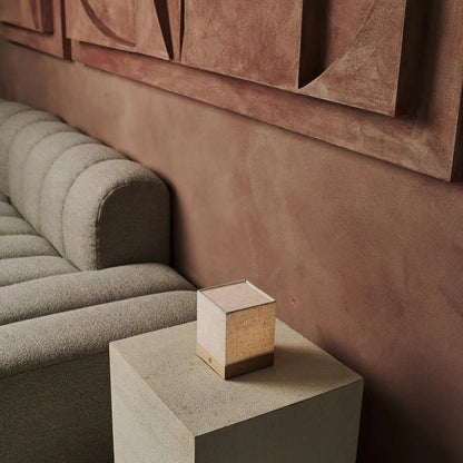 Lampe mit Holz und Leinen 'Zano' - Stimmungsbeleuchtung, LED -Tischlampe, wiederaufladbar