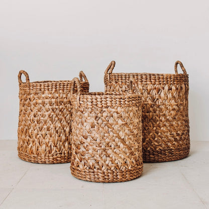 Laundry basket - Boho plant basket made of water hyacinth RAJA (3 sizes)