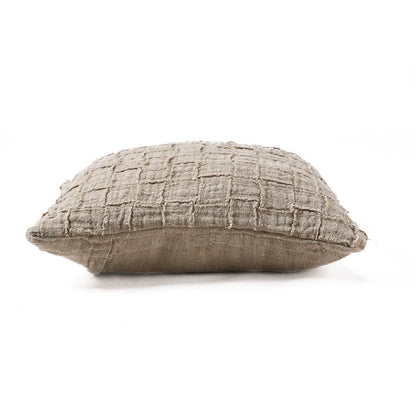 The Linen-Damier Cushion Cover, Natural 50x50