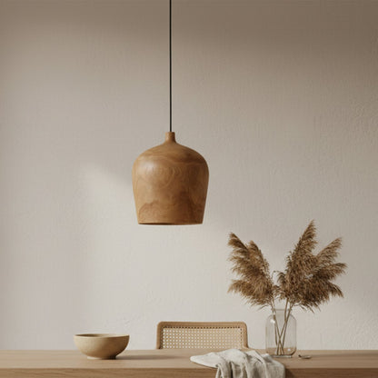 Hängelampe Bottle "Sirocco" aus Teakholz