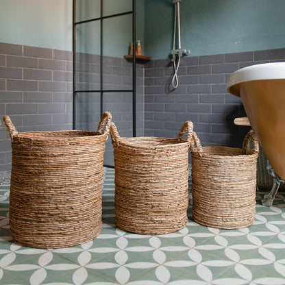 Wäschekorb 'Syailendra' - Pflanzenkorb, Aufbewahrungskorb aus Bananenfaser (3 Größen)
