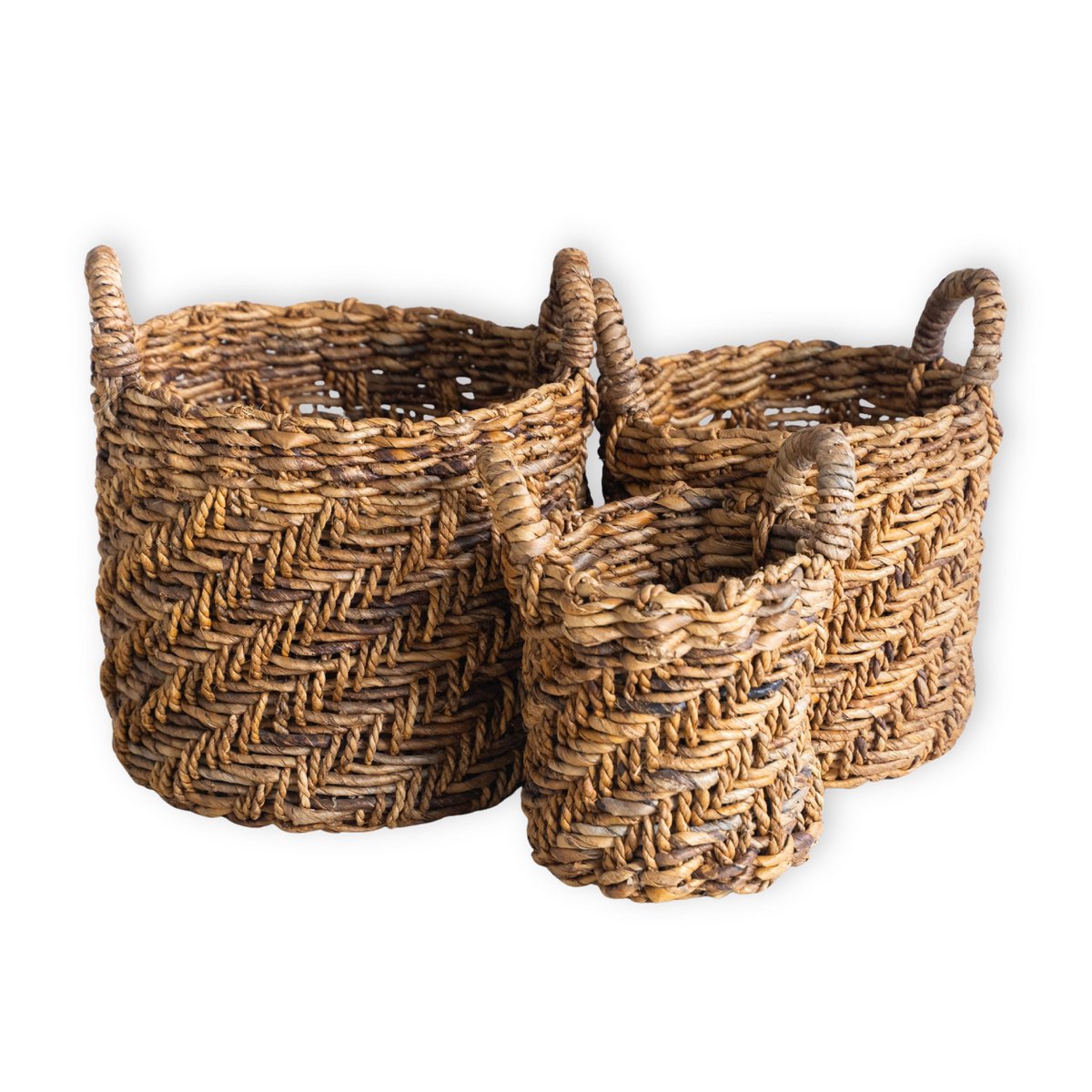 Boho plant basket 'Rinjani' - decorative basket made of banana fibers (3 sizes)