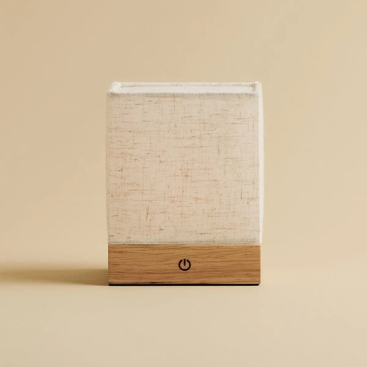 Lampe mit Holz und Leinen 'Zano' - Stimmungsbeleuchtung, LED -Tischlampe, wiederaufladbar