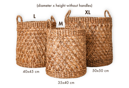 Laundry basket - Boho plant basket made of water hyacinth RAJA (3 sizes)