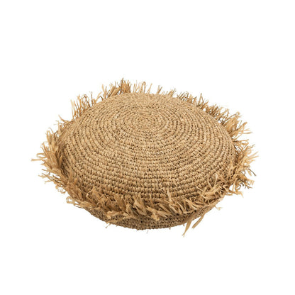 Round cushion Boho-Beach, Raffia natural Large