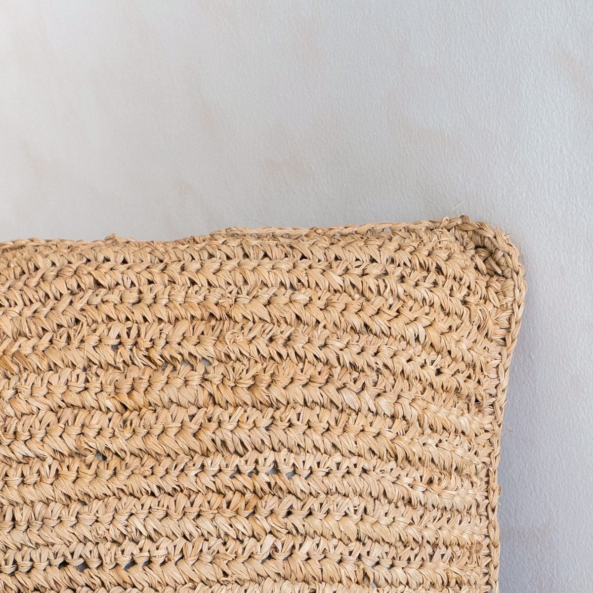 Kissen aus Raffia - 40x40  Natural beige, handgefertigt
