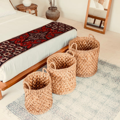 Laundry basket - Boho plant basket made of water hyacinth RAJA (3 sizes)