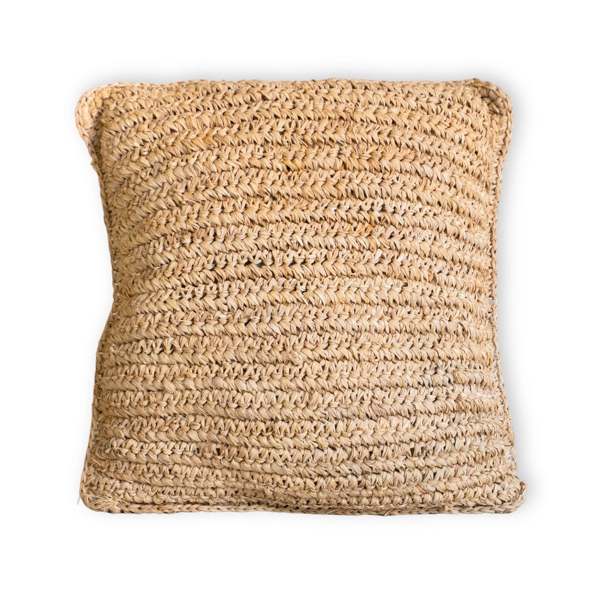 Kissen aus Raffia - 40x40  Natural beige, handgefertigt