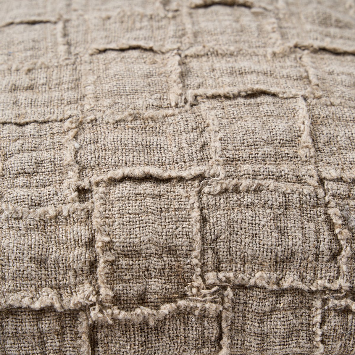 The Linen-Damier Cushion Cover, Natural 50x50