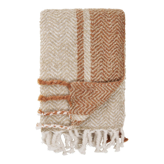 Plaid 'Almora' - Beige/Goldorange 130x180 cm