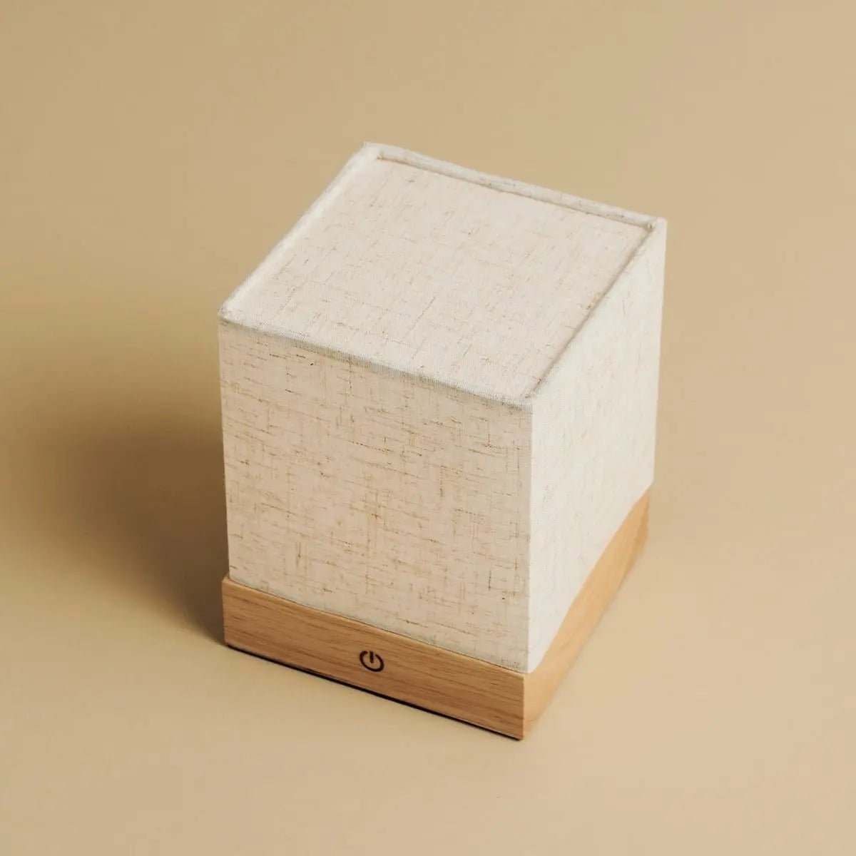 Lampe mit Holz und Leinen 'Zano' - Stimmungsbeleuchtung, LED -Tischlampe, wiederaufladbar