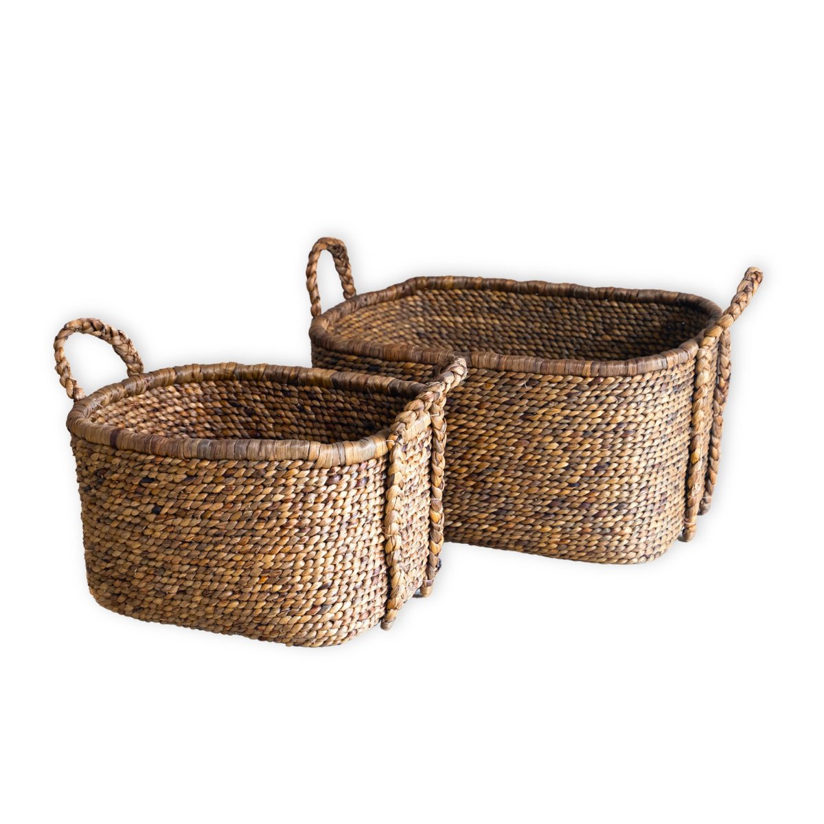 Extra-large laundry basket 'Mentari', storage basket made of natural water hyacinth (2 sizes)