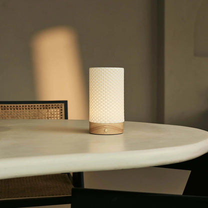 Tischlampe 'Luna' in 3D-gedrucktem Porzellan - schnurlos, wiederaufladbar, dimmbar