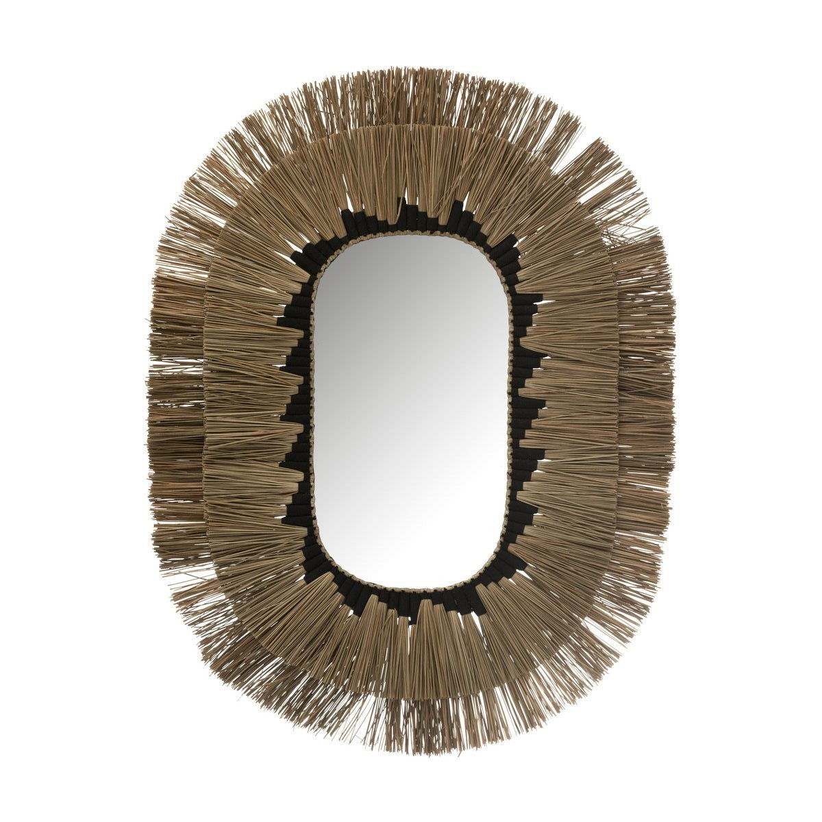 Spiegel Oval Ethnic - Natur/Schwarz
