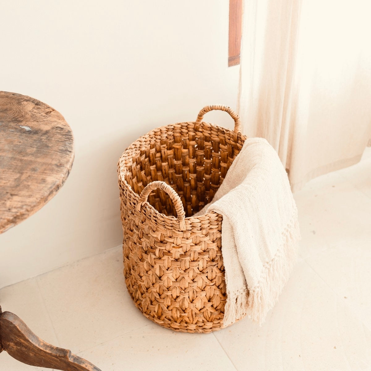 Laundry basket - Boho plant basket made of water hyacinth RAJA (3 sizes)