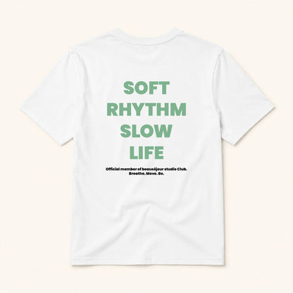 T-Shirt "Yoga" green - Soft Rhythm, Slow Life
