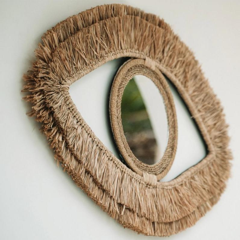 The Raffia Eye Mirror, Natural M