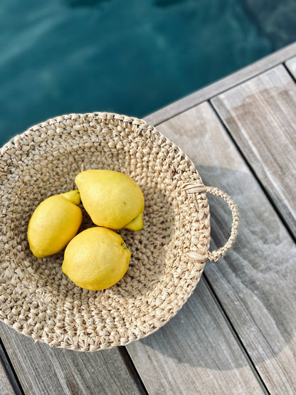 Woven raffia bowl, fruit bowl made of light natural fibers - bread basket RAGA (2 sizes)