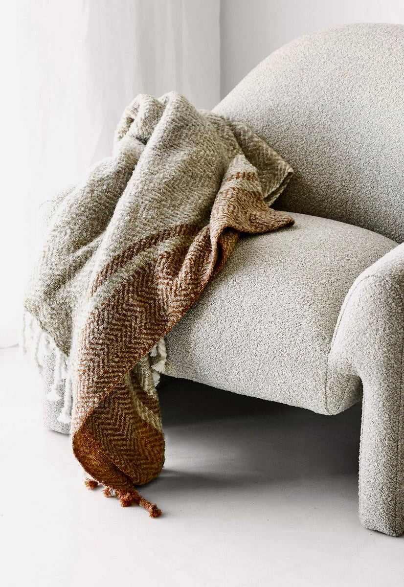 Plaid 'Almora' - Beige/Goldorange 130x180 cm