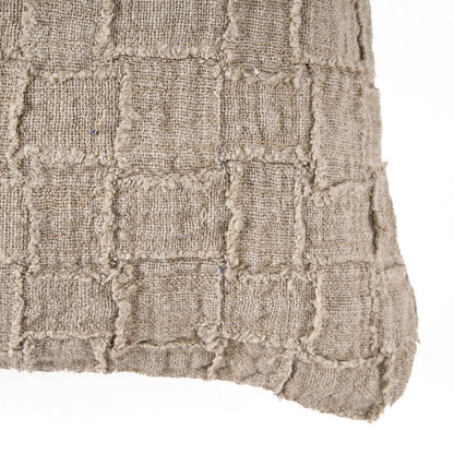 The Linen-Damier Cushion Cover, Natural 50x50