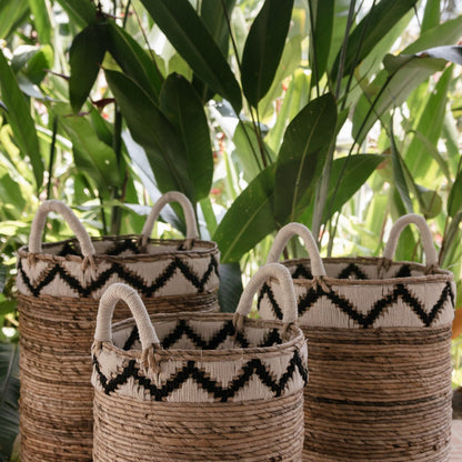 'Dalu' basket made of banana fiber (3 sizes), laundry basket, plant basket