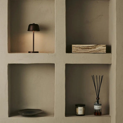 Tischlampe 'Anton' Espresso Brown - wiederaufladbare, kabellose Beleuchtung