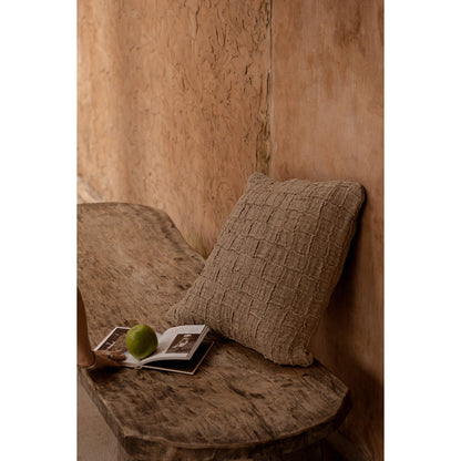 The Linen-Damier Cushion Cover, Natural 50x50