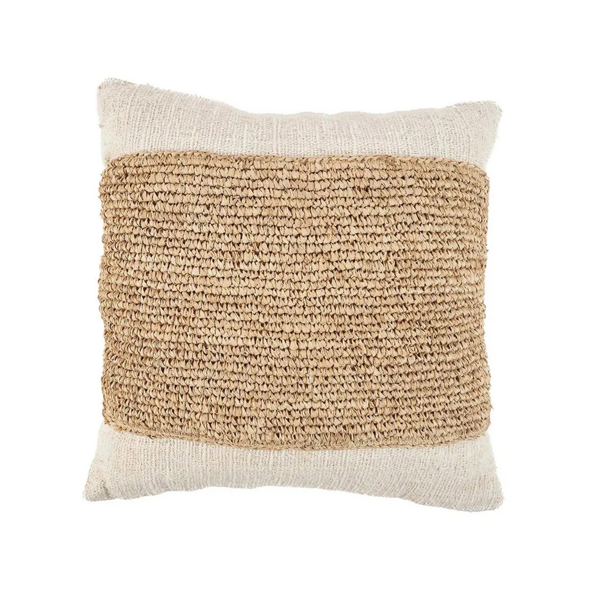 Der Raffia-Stempel-Kissenbezug - Natur