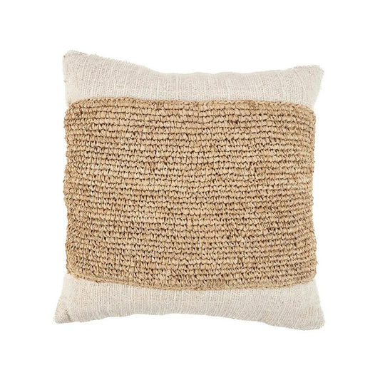 Der Raffia-Stempel-Kissenbezug - Natur