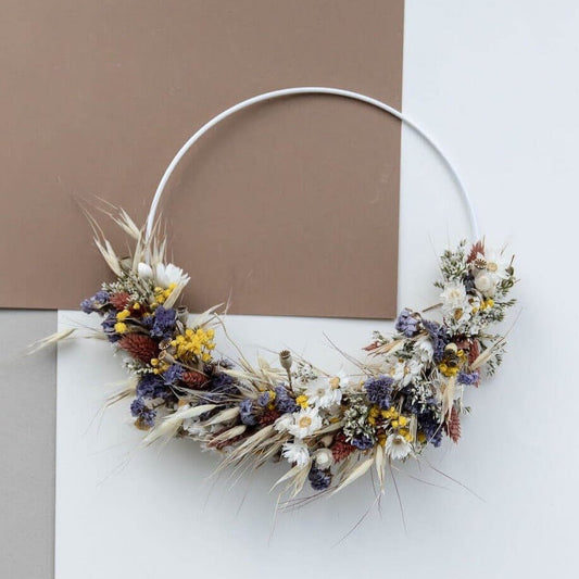 Wild naturalness: dried flower wreath from nature