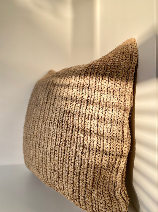 XL raffia cushion 'Beach', Raffia