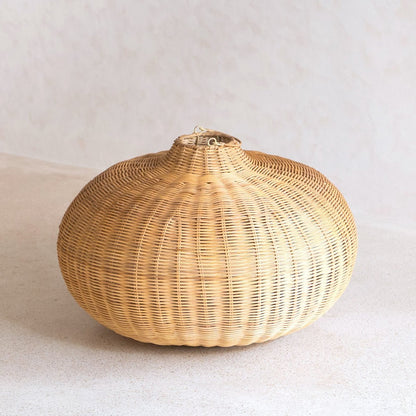 Großer Rattan-Lampenschirm, handgefertigt - Hängelampe (Ø 56 cm) ANJANI
