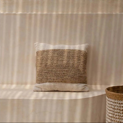 Der Raffia-Stempel-Kissenbezug - Natur