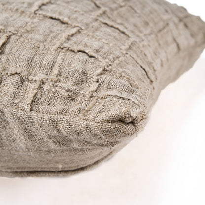 The Linen-Damier Cushion Cover, Natural 50x50
