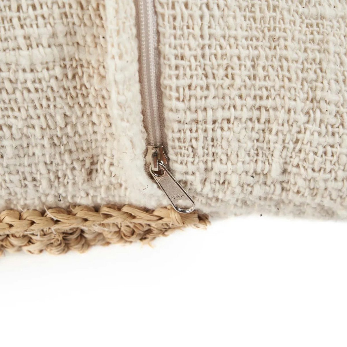Der Raffia-Stempel-Kissenbezug - Natur
