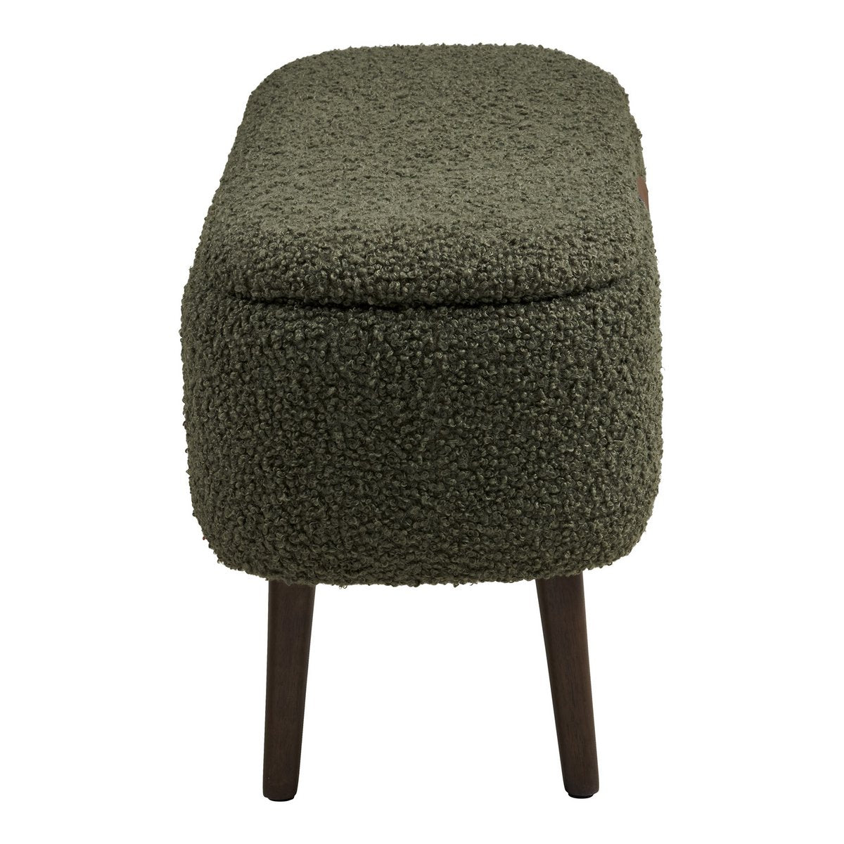 Bank mit Stauraum 'Harlow' - Teddy grün 95x37x45 cm