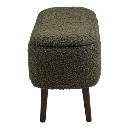 Bank mit Stauraum 'Harlow' - Teddy grün 95x37x45 cm